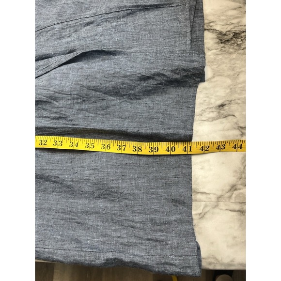 Vikolino Women's L/XL 100% Blue European Linen Sleeveless Long Vest Lagenlook - Picture 12 of 14